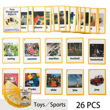 Load image into Gallery viewer, Children Baby English Learning Word Card Pocket Flash  Learning Montessori Educational Toys Word Table Game Card for kids