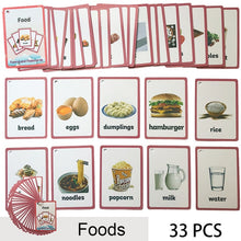 Load image into Gallery viewer, Children Baby English Learning Word Card Pocket Flash  Learning Montessori Educational Toys Word Table Game Card for kids