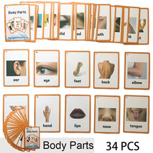 Load image into Gallery viewer, Children Baby English Learning Word Card Pocket Flash  Learning Montessori Educational Toys Word Table Game Card for kids