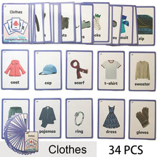 Load image into Gallery viewer, Children Baby English Learning Word Card Pocket Flash  Learning Montessori Educational Toys Word Table Game Card for kids